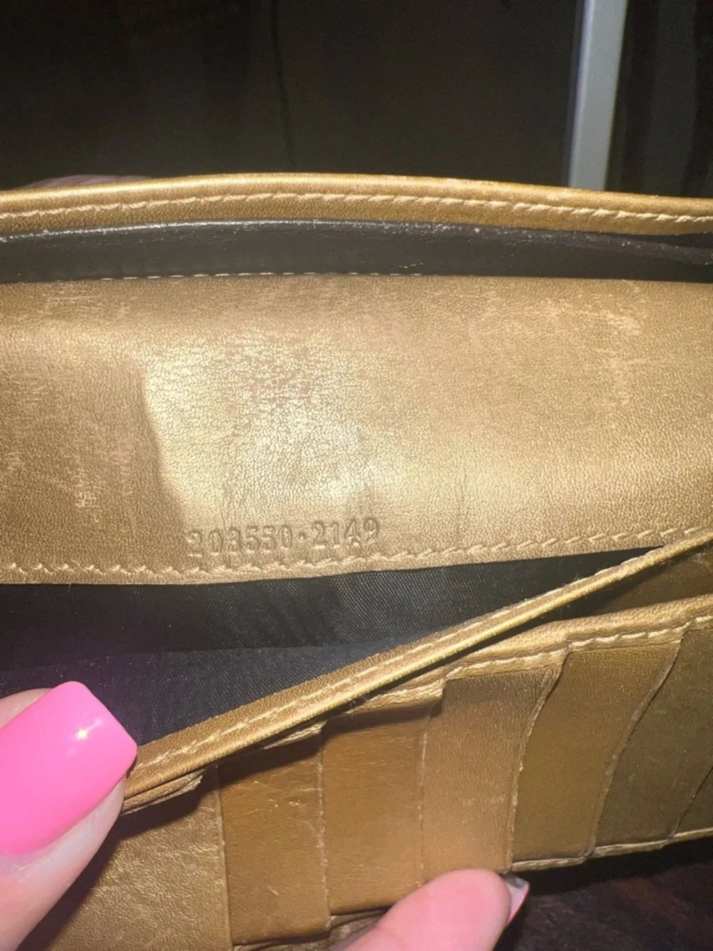 Gucci Gold Metallic Leather Chain Shoulder Clutch - Picture 5 of 7